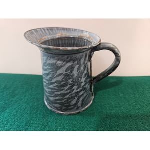 Antique Gray Enamelware Graniteware 3 1/2” Small Creamer / Syrup Pitcher